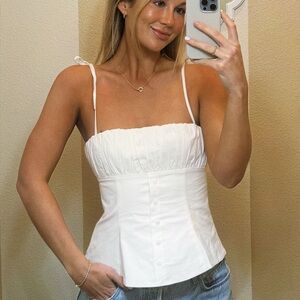 MAJORELLE White Button-Front Camisole